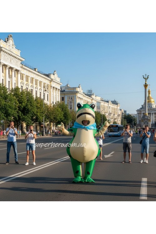Жабка лягушка надувная с шарфом и пятнами Жабка лягушка надувная с шарфом и пятнами